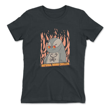 Natural Born Chiller Womens T-Shirt in Heavy Metal color